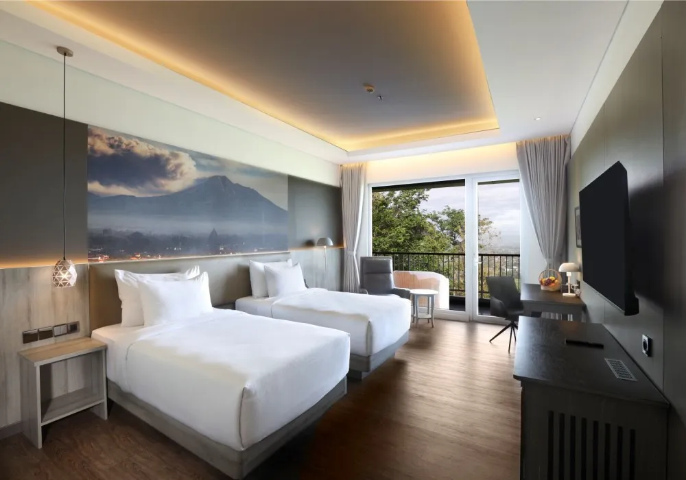The range of room types at the Amaranta Prambanan five-star hotel, from Premier to private pool villa in Yogyakarta