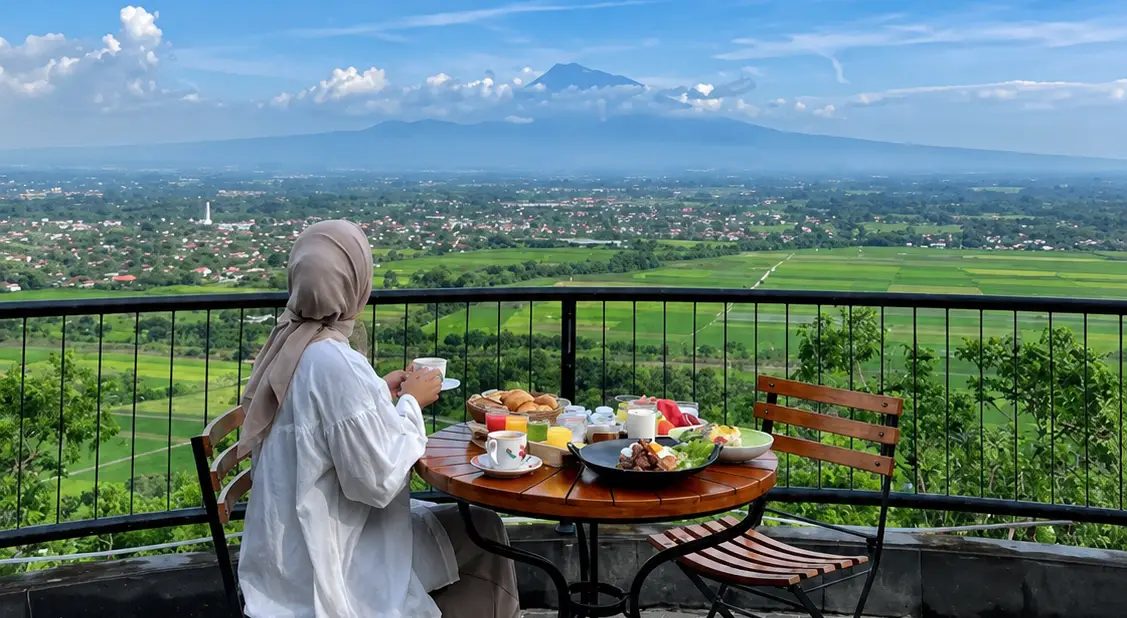 The Tree, restoran utama hotel bintang 5 Amaranta Prambanan Yogyakarta dengan bangunan kayu jati dua lantai
